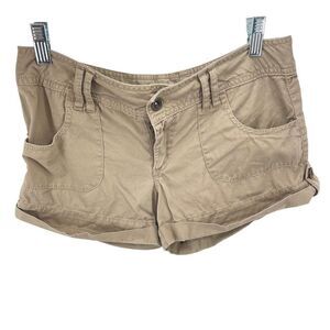 Dollhouse Womens Crazy Sexy Cool Shorts Cuffed 100% Cotton Summer Tan Size 5